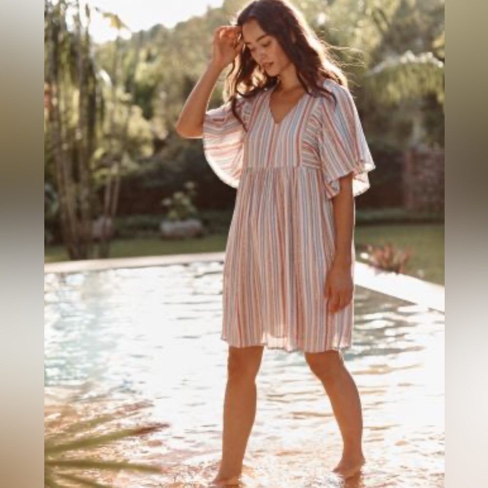 Garnet Hill Multicolor Striped Mini Dress